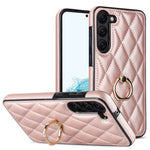 Custodia per telefono in pelle PU romboidale con supporto per anello, For Samsung Galaxy S23 5G, For Samsung Galaxy S23+ 5G, For Samsung Galaxy S23 Ultra 5G
