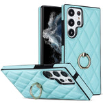 Custodia per telefono in pelle PU romboidale con supporto per anello, For Samsung Galaxy S23 5G, For Samsung Galaxy S23+ 5G, For Samsung Galaxy S23 Ultra 5G