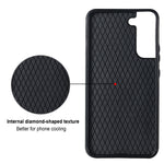 Custodia per telefono in pelle PU romboidale con supporto per anello, For Samsung Galaxy S22 5G, For Samsung Galaxy S22+ 5G, For Samsung Galaxy S22 Ultra 5G