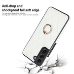 Custodia per telefono in pelle PU romboidale con supporto per anello, For Samsung Galaxy S22 5G, For Samsung Galaxy S22+ 5G, For Samsung Galaxy S22 Ultra 5G