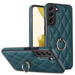 Custodia per telefono in pelle PU romboidale con supporto per anello, For Samsung Galaxy S22 5G, For Samsung Galaxy S22+ 5G, For Samsung Galaxy S22 Ultra 5G