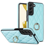 Custodia per telefono in pelle PU romboidale con supporto per anello, For Samsung Galaxy S22 5G, For Samsung Galaxy S22+ 5G, For Samsung Galaxy S22 Ultra 5G