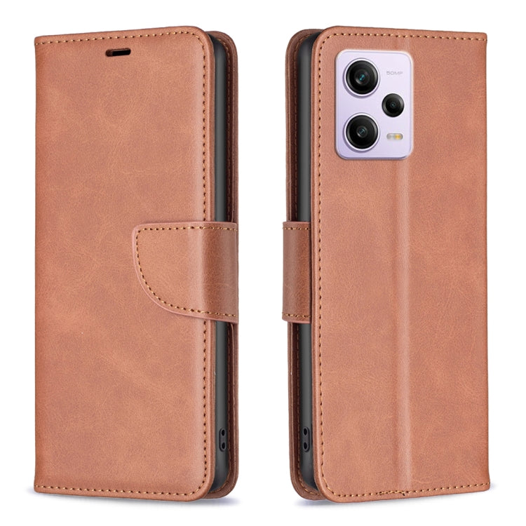 Custodia per telefono in pelle con trama in pelle di agnello, For Xiaomi Redmi Note 12 Pro 5G Global, For Xiaomi Redmi Note 12 Global