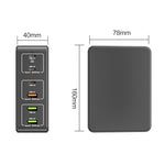 Caricabatterie rapido da tavolo 818H 120W Type-C + USB 6 porte, US Plug, UK Plug, EU Plug, AU Plug