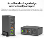 Caricabatterie rapido da tavolo 818H 120W Type-C + USB 6 porte, US Plug, UK Plug, EU Plug, AU Plug