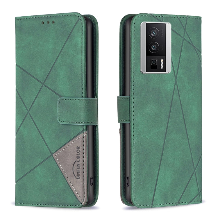 Custodia per telefono in pelle con struttura a rombo con fibbia magnetica, For vivo Y02 4G, For Xiaomi Redmi 12C, For Xiaomi Redmi K60 / K60 Pro, For Xiaomi Redmi Note 12 Pro+ Global