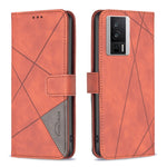 Custodia per telefono in pelle con struttura a rombo con fibbia magnetica, For vivo Y02 4G, For Xiaomi Redmi 12C, For Xiaomi Redmi K60 / K60 Pro, For Xiaomi Redmi Note 12 Pro+ Global