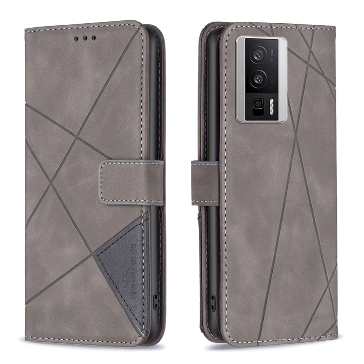Custodia per telefono in pelle con struttura a rombo con fibbia magnetica, For vivo Y02 4G, For Xiaomi Redmi 12C, For Xiaomi Redmi K60 / K60 Pro, For Xiaomi Redmi Note 12 Pro+ Global
