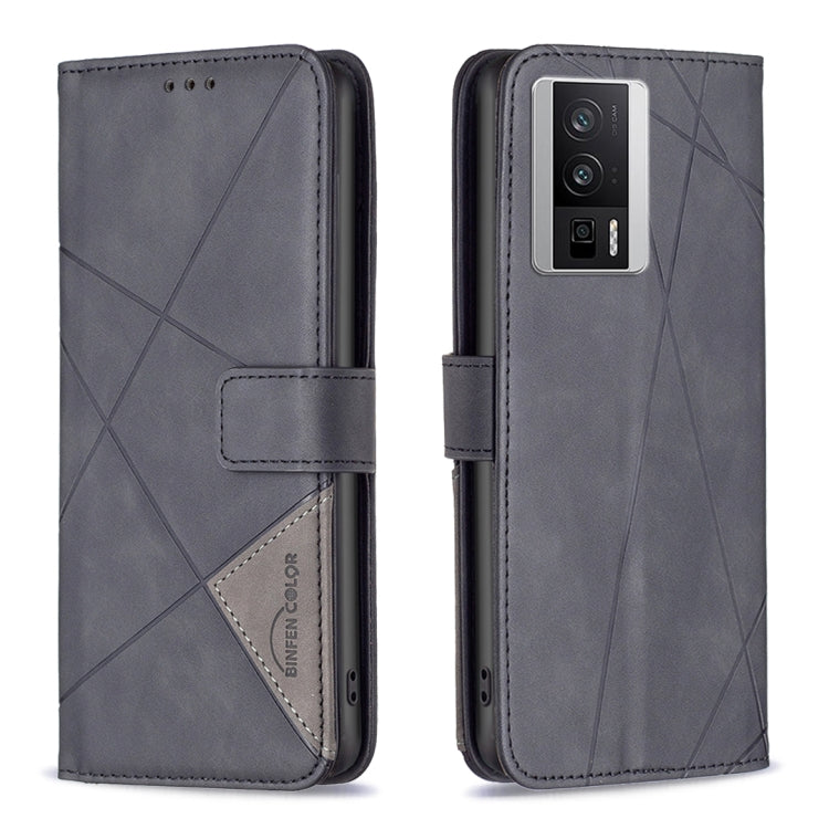 Custodia per telefono in pelle con struttura a rombo con fibbia magnetica, For vivo Y02 4G, For Xiaomi Redmi 12C, For Xiaomi Redmi K60 / K60 Pro, For Xiaomi Redmi Note 12 Pro+ Global