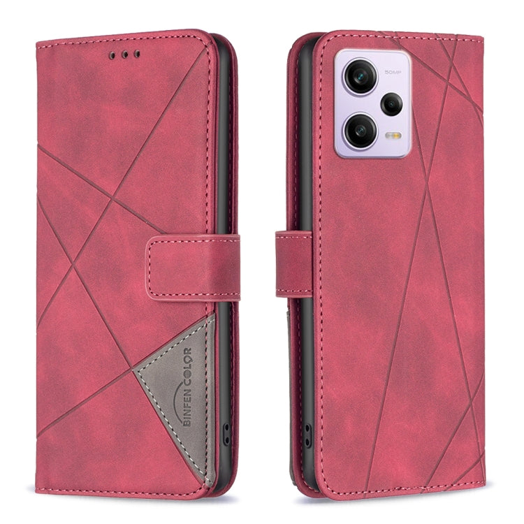 Custodia per telefono in pelle con struttura a rombo con fibbia magnetica, For vivo Y02 4G, For Xiaomi Redmi 12C, For Xiaomi Redmi K60 / K60 Pro, For Xiaomi Redmi Note 12 Pro+ Global
