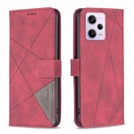 Custodia per telefono in pelle con struttura a rombo con fibbia magnetica, For Xiaomi Redmi Note 12 Pro 5G Global, For Xiaomi Redmi Note 12 Global