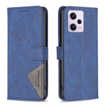Custodia per telefono in pelle con struttura a rombo con fibbia magnetica, For Xiaomi Redmi Note 12 Pro 5G Global, For Xiaomi Redmi Note 12 Global