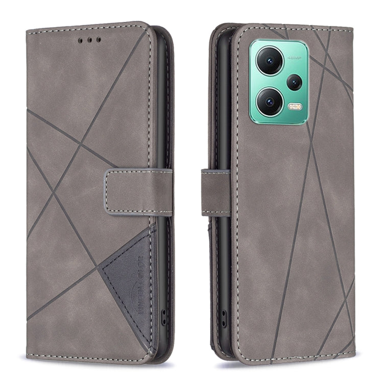 Custodia per telefono in pelle con struttura a rombo con fibbia magnetica, For Xiaomi Redmi Note 12 Pro 5G Global, For Xiaomi Redmi Note 12 Global
