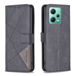 Custodia per telefono in pelle con struttura a rombo con fibbia magnetica, For Xiaomi Redmi Note 12 Pro 5G Global, For Xiaomi Redmi Note 12 Global