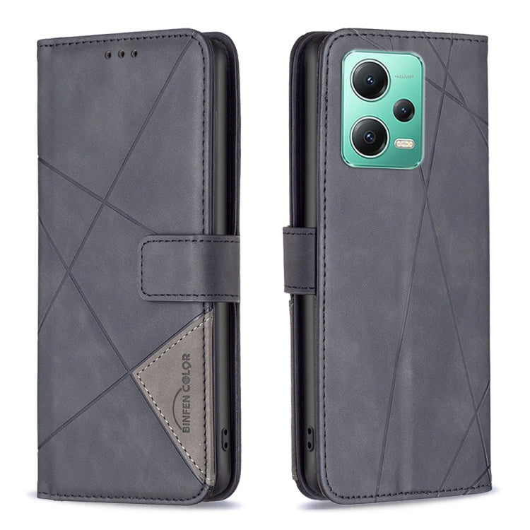 Custodia per telefono in pelle con struttura a rombo con fibbia magnetica, For Xiaomi Redmi Note 12 Pro 5G Global, For Xiaomi Redmi Note 12 Global
