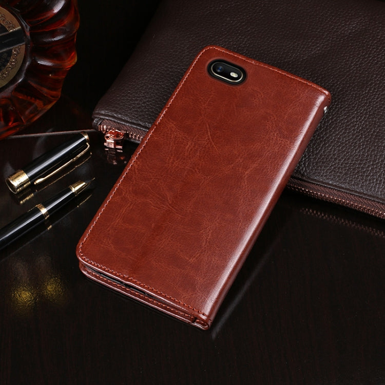 idewei Custodia in pelle a vibrazione orizzontale Crazy Horse Texture con supporto e slot per carte e portafoglio, For OPPO A1K, For OPPO A3S, For OPPO A5 (2020)