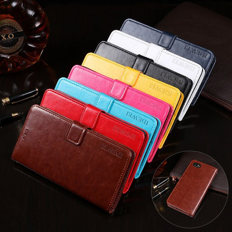 idewei Custodia in pelle a vibrazione orizzontale Crazy Horse Texture con supporto e slot per carte e portafoglio, For OPPO A1K, For OPPO A3S, For OPPO A5 (2020)