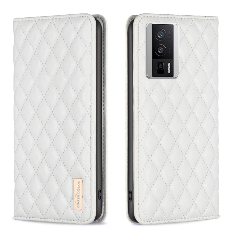 Custodia per telefono a conchiglia in pelle magnetica Diamond Lattice, For vivo Y02 4G, For Xiaomi Redmi 12C, For Xiaomi Redmi K60 / K60 Pro, For Xiaomi Redmi Note 12 Pro+ Global