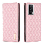 Custodia per telefono a conchiglia in pelle magnetica Diamond Lattice, For vivo Y02 4G, For Xiaomi Redmi 12C, For Xiaomi Redmi K60 / K60 Pro, For Xiaomi Redmi Note 12 Pro+ Global