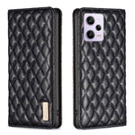Custodia per telefono a conchiglia in pelle magnetica Diamond Lattice, For vivo Y02 4G, For Xiaomi Redmi 12C, For Xiaomi Redmi K60 / K60 Pro, For Xiaomi Redmi Note 12 Pro+ Global