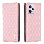 Custodia per telefono a conchiglia in pelle magnetica Diamond Lattice, For Xiaomi Redmi Note 12 Pro 5G Global, For Xiaomi Redmi Note 12 Global