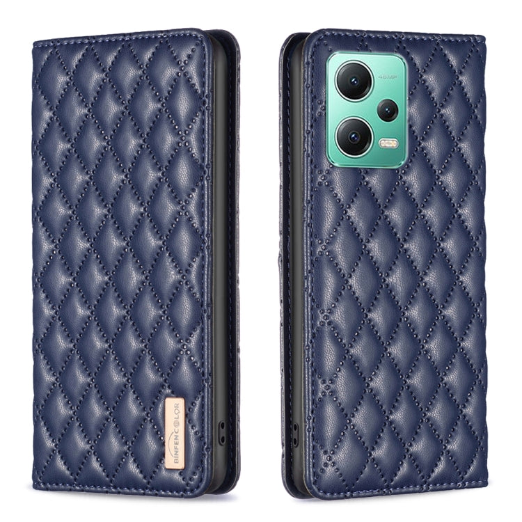 Custodia per telefono a conchiglia in pelle magnetica Diamond Lattice, For Xiaomi Redmi Note 12 Pro 5G Global, For Xiaomi Redmi Note 12 Global