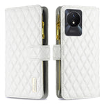 Custodia per telefono a conchiglia in pelle con portafoglio con cerniera Diamond Lattice, For vivo Y02 4G, For Xiaomi Redmi 12C, For Xiaomi Redmi K60 / K60 Pro, For Xiaomi Redmi Note 12 Pro+ Global