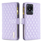 Custodia per telefono a conchiglia in pelle con portafoglio con cerniera Diamond Lattice, For vivo Y02 4G, For Xiaomi Redmi 12C, For Xiaomi Redmi K60 / K60 Pro, For Xiaomi Redmi Note 12 Pro+ Global