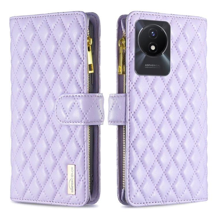 Custodia per telefono a conchiglia in pelle con portafoglio con cerniera Diamond Lattice, For vivo Y02 4G, For Xiaomi Redmi 12C, For Xiaomi Redmi K60 / K60 Pro, For Xiaomi Redmi Note 12 Pro+ Global