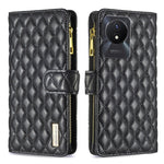 Custodia per telefono a conchiglia in pelle con portafoglio con cerniera Diamond Lattice, For vivo Y02 4G, For Xiaomi Redmi 12C, For Xiaomi Redmi K60 / K60 Pro, For Xiaomi Redmi Note 12 Pro+ Global