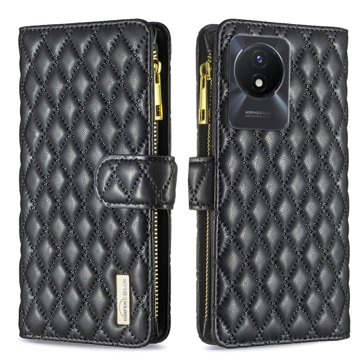 Custodia per telefono a conchiglia in pelle con portafoglio con cerniera Diamond Lattice, For vivo Y02 4G, For Xiaomi Redmi 12C, For Xiaomi Redmi K60 / K60 Pro, For Xiaomi Redmi Note 12 Pro+ Global