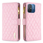 Custodia per telefono a conchiglia in pelle con portafoglio con cerniera Diamond Lattice, For vivo Y02 4G, For Xiaomi Redmi 12C, For Xiaomi Redmi K60 / K60 Pro, For Xiaomi Redmi Note 12 Pro+ Global