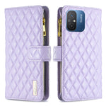 Custodia per telefono a conchiglia in pelle con portafoglio con cerniera Diamond Lattice, For vivo Y02 4G, For Xiaomi Redmi 12C, For Xiaomi Redmi K60 / K60 Pro, For Xiaomi Redmi Note 12 Pro+ Global