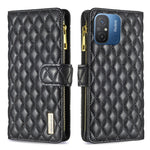 Custodia per telefono a conchiglia in pelle con portafoglio con cerniera Diamond Lattice, For vivo Y02 4G, For Xiaomi Redmi 12C, For Xiaomi Redmi K60 / K60 Pro, For Xiaomi Redmi Note 12 Pro+ Global