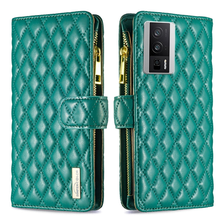 Custodia per telefono a conchiglia in pelle con portafoglio con cerniera Diamond Lattice, For vivo Y02 4G, For Xiaomi Redmi 12C, For Xiaomi Redmi K60 / K60 Pro, For Xiaomi Redmi Note 12 Pro+ Global