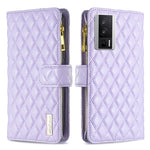 Custodia per telefono a conchiglia in pelle con portafoglio con cerniera Diamond Lattice, For vivo Y02 4G, For Xiaomi Redmi 12C, For Xiaomi Redmi K60 / K60 Pro, For Xiaomi Redmi Note 12 Pro+ Global