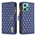Custodia per telefono a conchiglia in pelle con portafoglio con cerniera Diamond Lattice, For Xiaomi Redmi Note 12 Pro 5G Global, For Xiaomi Redmi Note 12 Global