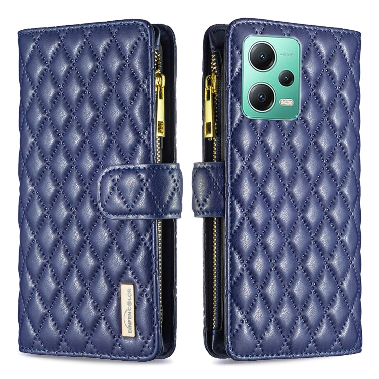 Custodia per telefono a conchiglia in pelle con portafoglio con cerniera Diamond Lattice, For Xiaomi Redmi Note 12 Pro 5G Global, For Xiaomi Redmi Note 12 Global