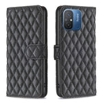 Custodia per telefono a conchiglia in pelle con portafoglio Diamond Lattice, For vivo Y02 4G, For Xiaomi Redmi 12C, For Xiaomi Redmi K60 / K60 Pro, For Xiaomi Redmi Note 12 Pro+ Global