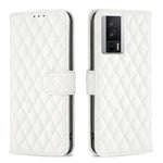 Custodia per telefono a conchiglia in pelle con portafoglio Diamond Lattice, For vivo Y02 4G, For Xiaomi Redmi 12C, For Xiaomi Redmi K60 / K60 Pro, For Xiaomi Redmi Note 12 Pro+ Global