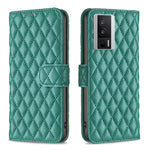 Custodia per telefono a conchiglia in pelle con portafoglio Diamond Lattice, For vivo Y02 4G, For Xiaomi Redmi 12C, For Xiaomi Redmi K60 / K60 Pro, For Xiaomi Redmi Note 12 Pro+ Global