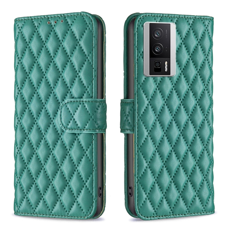 Custodia per telefono a conchiglia in pelle con portafoglio Diamond Lattice, For vivo Y02 4G, For Xiaomi Redmi 12C, For Xiaomi Redmi K60 / K60 Pro, For Xiaomi Redmi Note 12 Pro+ Global