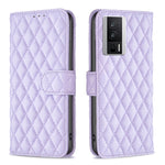 Custodia per telefono a conchiglia in pelle con portafoglio Diamond Lattice, For vivo Y02 4G, For Xiaomi Redmi 12C, For Xiaomi Redmi K60 / K60 Pro, For Xiaomi Redmi Note 12 Pro+ Global