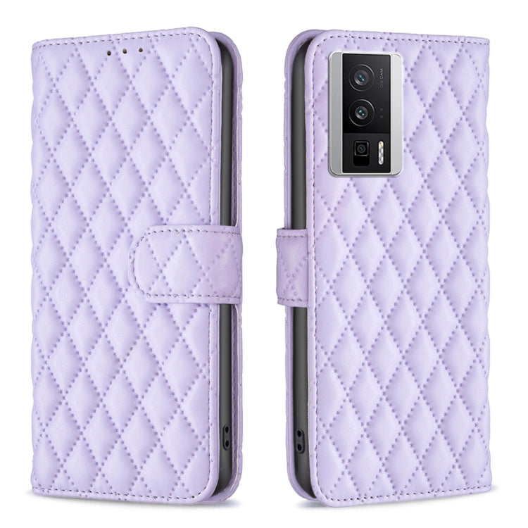 Custodia per telefono a conchiglia in pelle con portafoglio Diamond Lattice, For vivo Y02 4G, For Xiaomi Redmi 12C, For Xiaomi Redmi K60 / K60 Pro, For Xiaomi Redmi Note 12 Pro+ Global