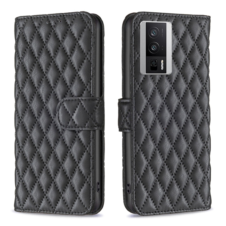 Custodia per telefono a conchiglia in pelle con portafoglio Diamond Lattice, For vivo Y02 4G, For Xiaomi Redmi 12C, For Xiaomi Redmi K60 / K60 Pro, For Xiaomi Redmi Note 12 Pro+ Global