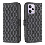 Custodia per telefono a conchiglia in pelle con portafoglio Diamond Lattice, For vivo Y02 4G, For Xiaomi Redmi 12C, For Xiaomi Redmi K60 / K60 Pro, For Xiaomi Redmi Note 12 Pro+ Global