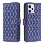 Custodia per telefono a conchiglia in pelle con portafoglio Diamond Lattice, For Xiaomi Redmi Note 12 Pro 5G Global, For Xiaomi Redmi Note 12 Global