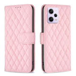 Custodia per telefono a conchiglia in pelle con portafoglio Diamond Lattice, For Xiaomi Redmi Note 12 Pro 5G Global, For Xiaomi Redmi Note 12 Global