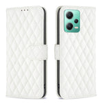 Custodia per telefono a conchiglia in pelle con portafoglio Diamond Lattice, For Xiaomi Redmi Note 12 Pro 5G Global, For Xiaomi Redmi Note 12 Global