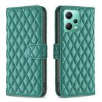 Custodia per telefono a conchiglia in pelle con portafoglio Diamond Lattice, For Xiaomi Redmi Note 12 Pro 5G Global, For Xiaomi Redmi Note 12 Global